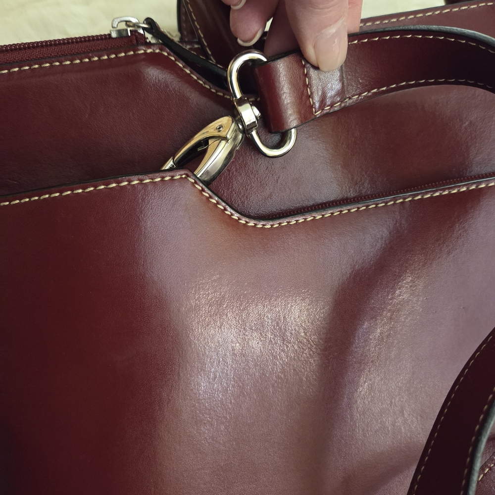 Franklin Covey Elegant Burgundy Leather Briefcase Bag Preloved - Picture 7 of 13